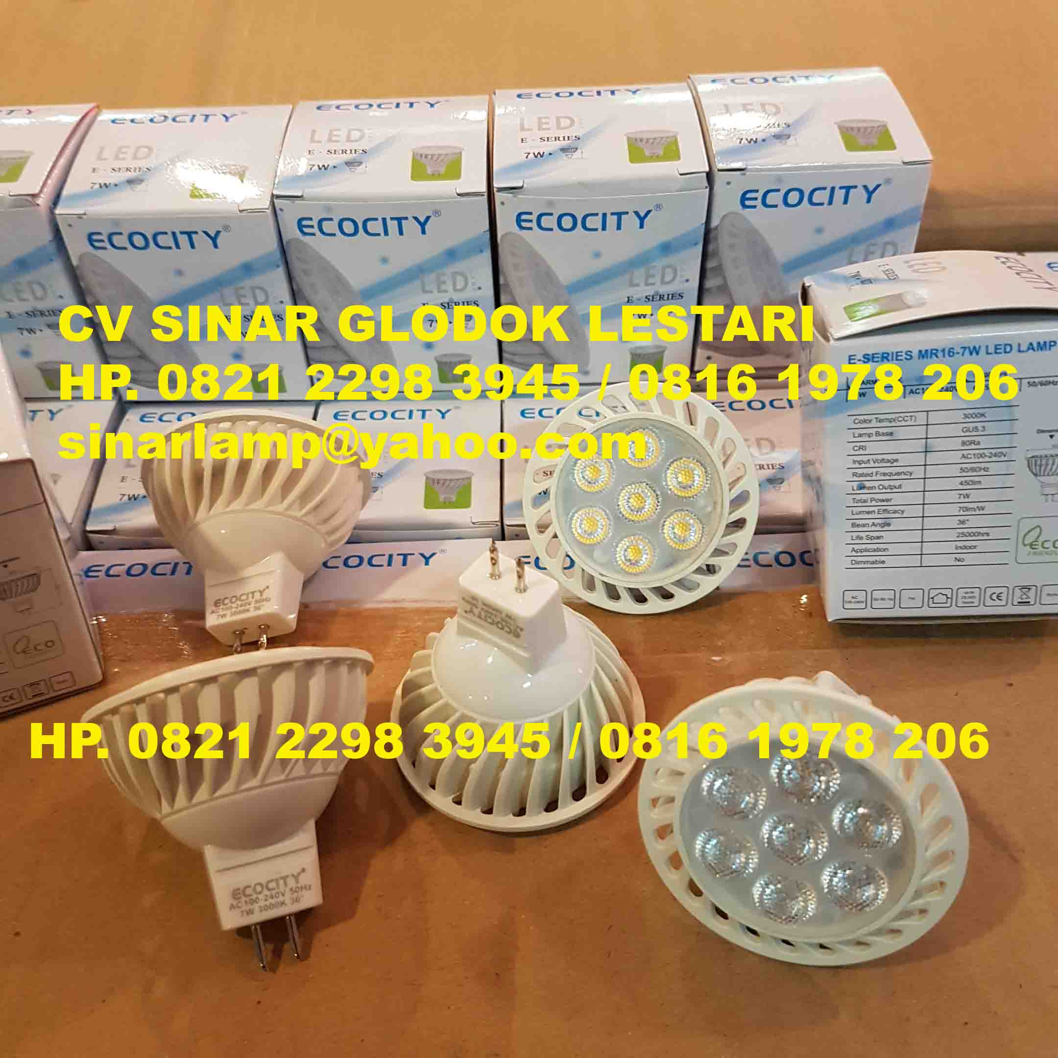 Lampu LED MR16 7W 3000K 110-240V Ecocity